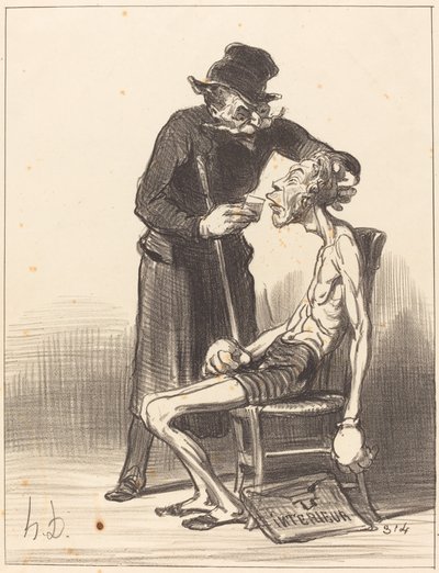 En olycklig brottare av Honoré Daumier