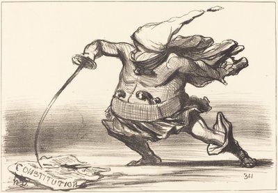 En Matamore som bär en... stövel... av Honoré Daumier