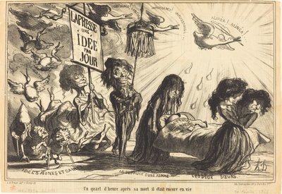 En kvart efter sin död levde han fortfarande (A Quarter of an Hour after His Death, He Was Still Alive) av Honoré Daumier
