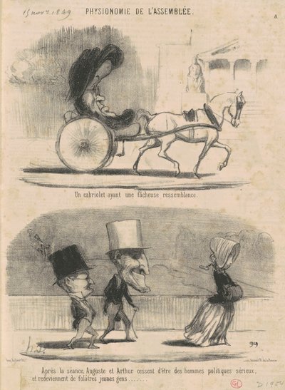 En cabriolet med en olycklig likhet... av Honoré Daumier