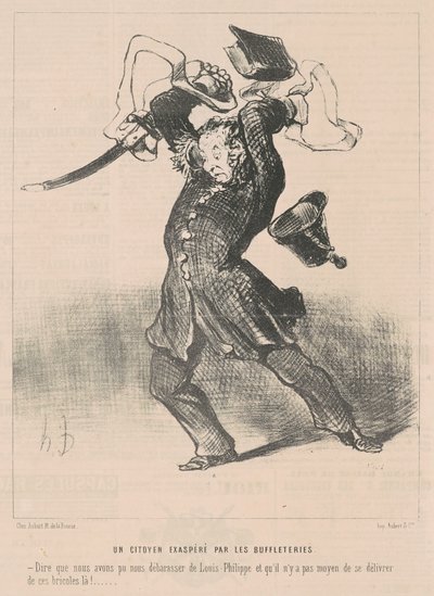 En medborgare irriterad av bufflarna av Honoré Daumier