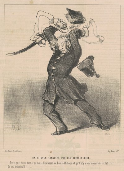 En medborgare irriterad av bufflarna av Honoré Daumier