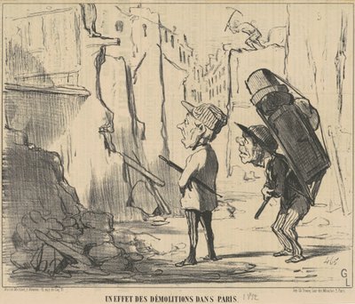 En effekt av rivningarna i Paris av Honoré Daumier