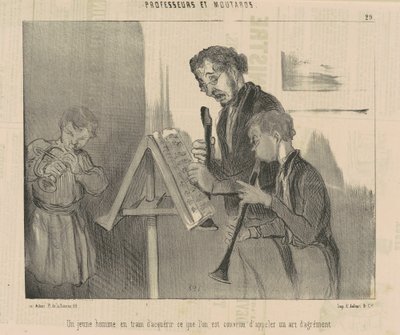 En ung man i färd med att skaffa sig... en njutningskonst av Honoré Daumier