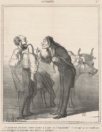 Vänta... fick din ko inte utbrottet? ... av Honoré Daumier