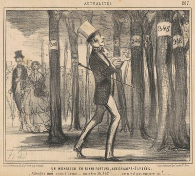 En lyckad herre på Champs-Elysées av Honoré Daumier