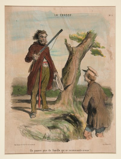 En stackars pappa som rekommenderar sig själv till dig! av Honoré Daumier