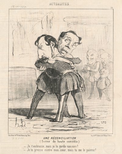 En försoning, scen med hög komedi... av Honoré Daumier