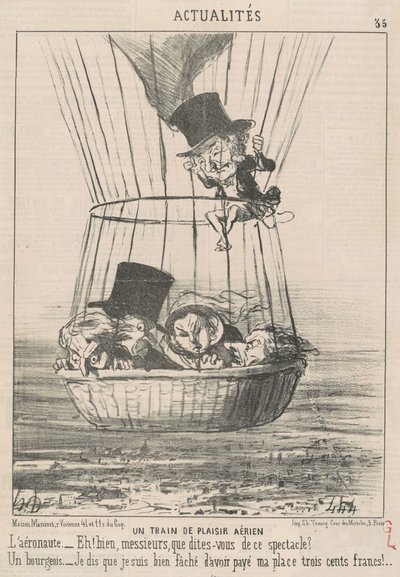 Ett nöjetåg från luften av Honoré Daumier
