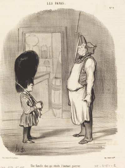 En familj där krigarinstinkten finns av Honoré Daumier