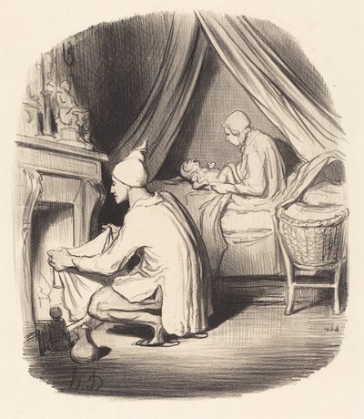 En rastlös natt av Honoré Daumier