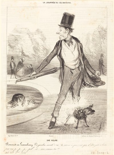En timme - Promenad i Luxemburg av Honoré Daumier