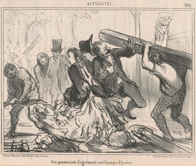 En nöjesvandring på Champs-Elysées av Honoré Daumier