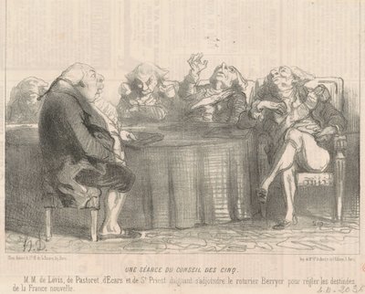 Ett möte med femmansfullmäktige av Honoré Daumier