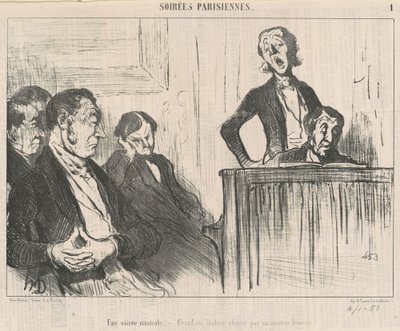 En musikalisk kväll av Honoré Daumier