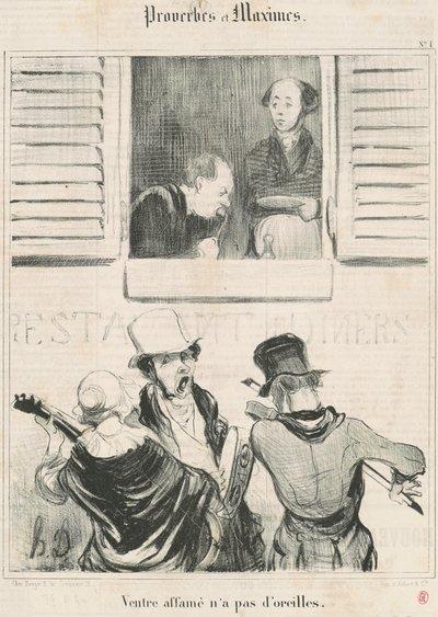 hungrig mage har inga öron av Honoré Daumier
