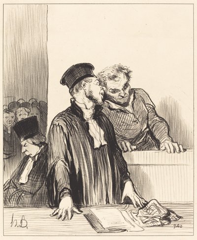 Här är åklagaren som berättar saker... obehagliga... av Honoré Daumier