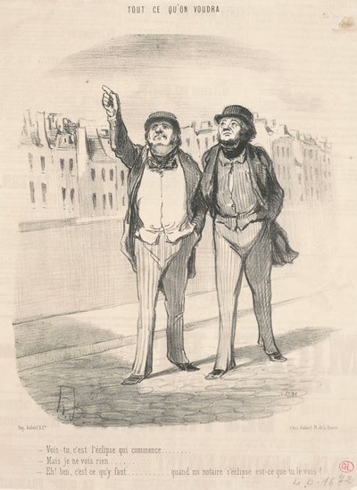 Du förstår, det är förmörkelsen som börjar... av Honoré Daumier