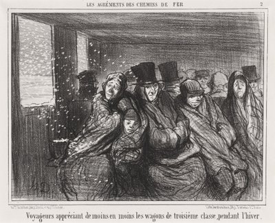 Passagerare är allt mindre förtjusta i tredjeklassvagnar... av Honoré Daumier