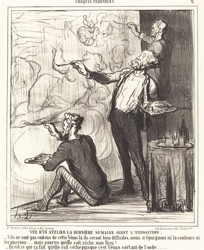 Utsikt över en verkstad... innan utställningen av Honoré Daumier