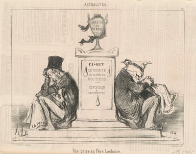 Utsikten tagen vid Père Lachaise av Honoré Daumier