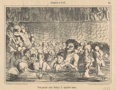 Utsikten tagen vid fyrasousbaden av Honoré Daumier