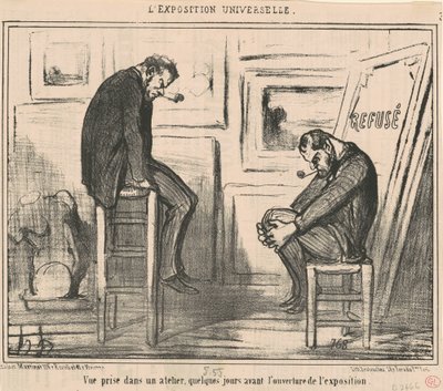 Vy tagen i en workshop... av Honoré Daumier