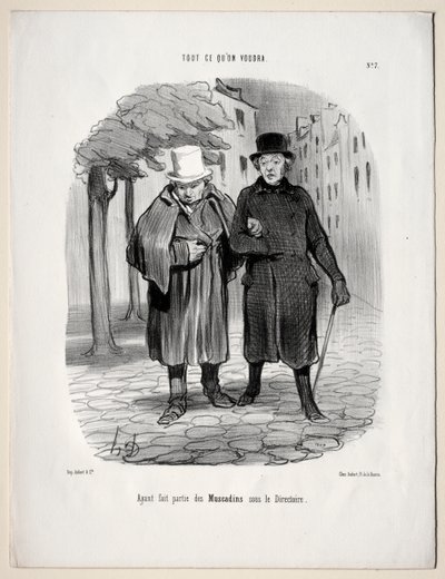 Vad du vill, skylt 7: Efter att ha tagit rollen som dandies under katalogen av Honoré Daumier