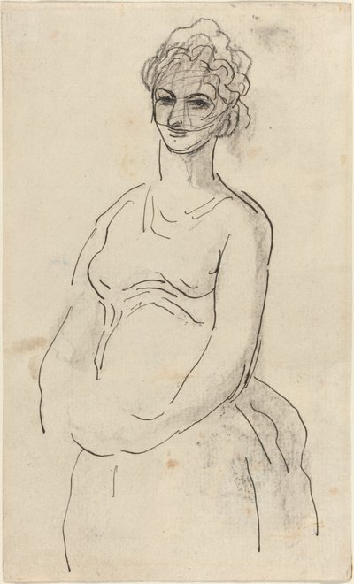 Kvinna med slöja av Honoré Daumier