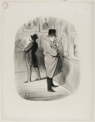 En sann konstälskare, plansch 66 från Les Bons Bourgeois av Honoré Victorin Daumier