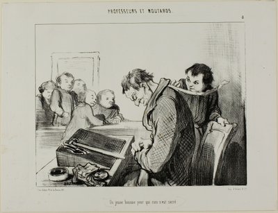En ung man för vilken ingenting är heligt, plansch 8 från Professeurs Et Moutards av Honoré Victorin Daumier