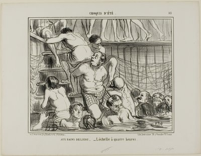 Vid Deligny-badet. - Stegen kl. 16.00, plansch 33 från Croquis D