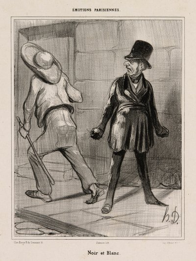 Svartvitt, plansch 23 från Émotions Parisiennes av Honoré Victorin Daumier