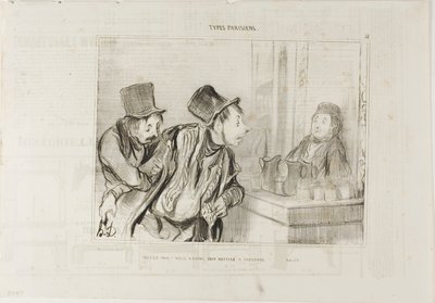 "Allt är betalt Och vi förolämpade inte någon... Hej då", plansch 31 från Types Parisiens av Honoré Victorin Daumier