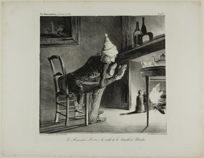 General Mortier, kvällen före slaget vid Waterloo, plansch 456 av Honoré Victorin Daumier