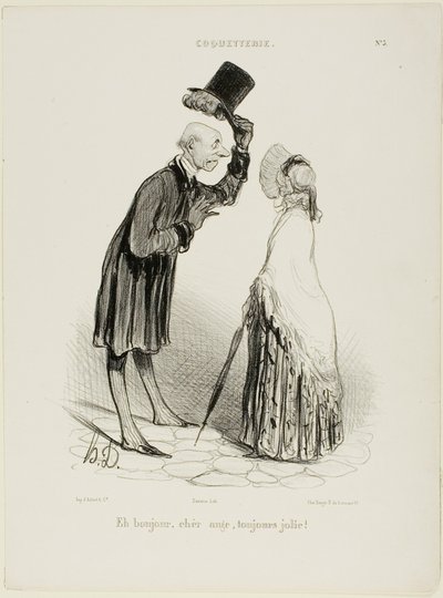 "Hej, Angel, alltid vacker...", plansch 3 från Coquetterie av Honoré Victorin Daumier