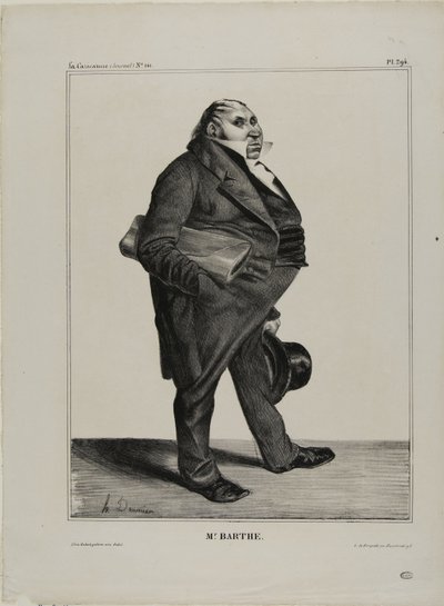 Herr Barthe, plansch 294 från Célébrités de la Caricature av Honoré Victorin Daumier