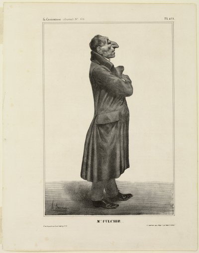 Mr Fulchir..., plansch 273 från Kändisar i tecknad film av Honoré Victorin Daumier