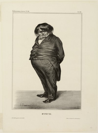 Mr Prune, plansch 288 från Célébrités de la Caricature av Honoré Victorin Daumier
