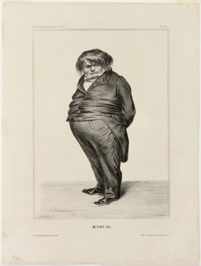 Mr Prune, plansch 288 från Célébrités de la Caricature av Honoré Victorin Daumier