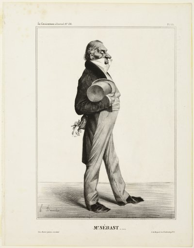 Mr Sébast ...., plansch 281 från Kändisar i tecknad film av Honoré Victorin Daumier