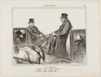 Betalas per minut. "- Förare, du rör dig knappt! - Förare, du rör dig inte alls!", platta 447 från Actualités av Honoré Victorin Daumier