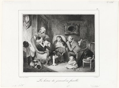 Tidningsläsning i familjekretsen av Honoré Victorin Daumier