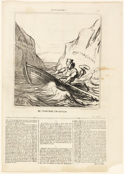 Scylla och Charybds, plansch 44 från Actualités av Honoré Victorin Daumier