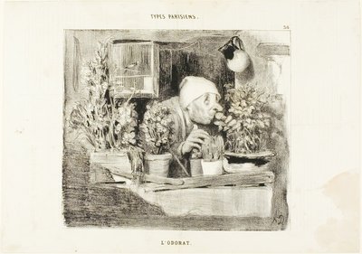 Lukt, plansch 38 från Types Parisiens av Honoré Victorin Daumier