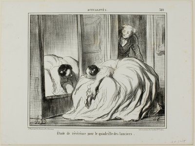 Studie av vördnad för lansiärernas kvadrilj, plansch 380 från Actualités av Honoré Victorin Daumier