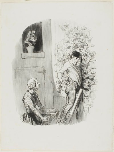 Druvsamlaren, från Les Bons Bourgeois av Honoré Victorin Daumier
