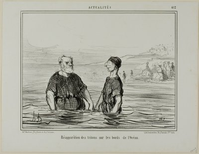 Återkomsten av havets tritoner, plansch 412 från Actualités av Honoré Victorin Daumier