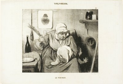 The Touch, plansch 42 från Types Parisiens av Honoré Victorin Daumier