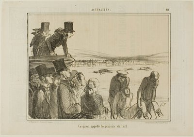 Det här är glädjen med hästkapplöpning, platta 411 från Actualités av Honoré Victorin Daumier